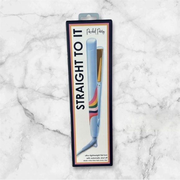 Packed Party 1" Plastic & Aluminum Flat Iron Hair Straightener NIB - Picture 1 of 5